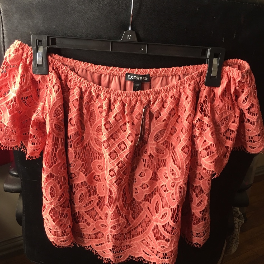 An off the shoulder blouse